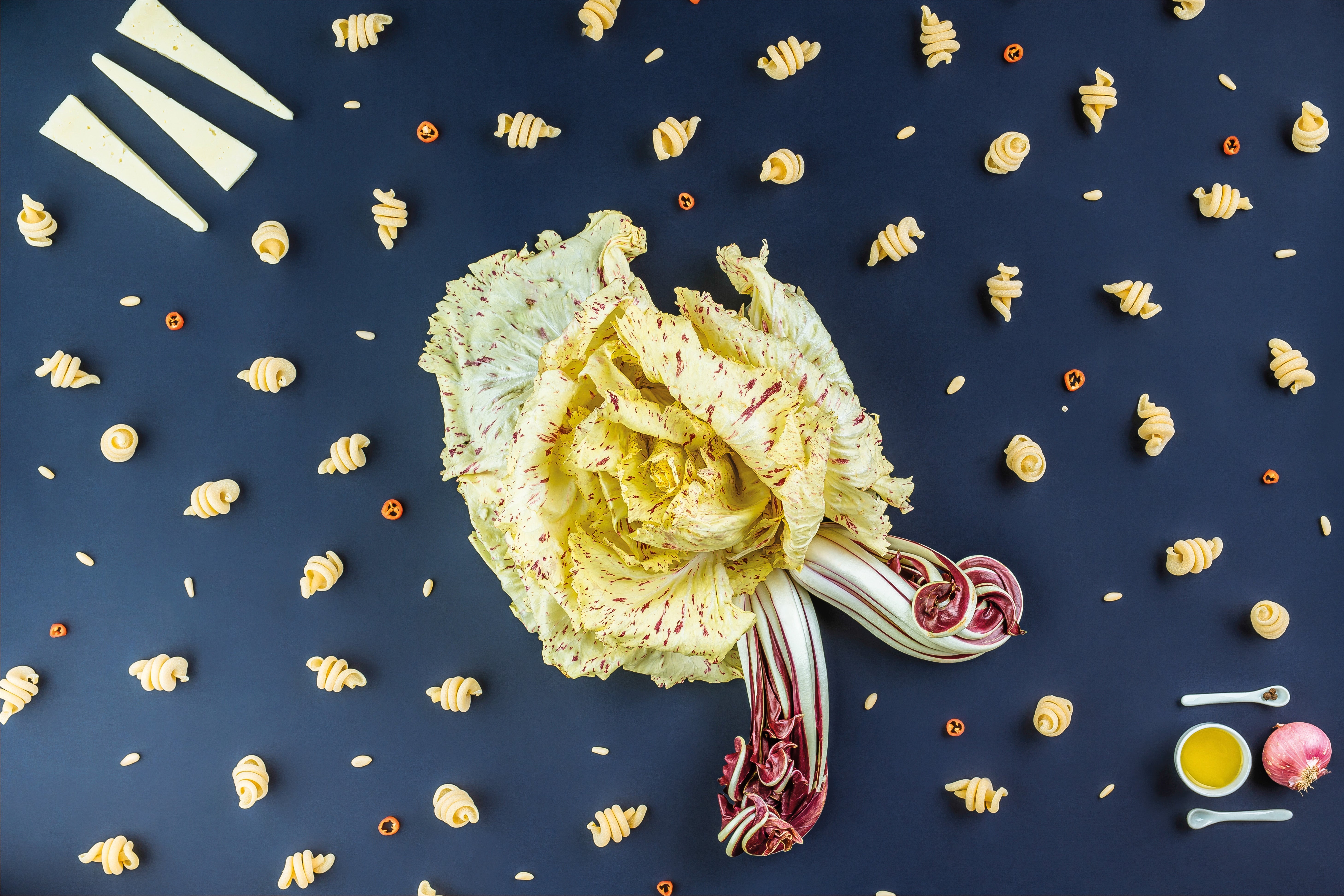 Trottole with radicchio and Asiago cheese