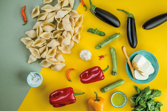 Baked Conchiglioni Rigati vegetable style with smoked provola cheese