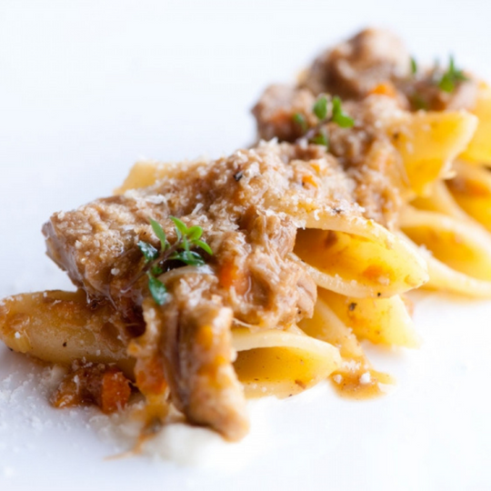 Penne a Candela with lamb ragout