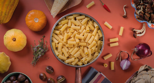 Occhio di Lupo with pumpkin, mushrooms, chestnuts and thyme
