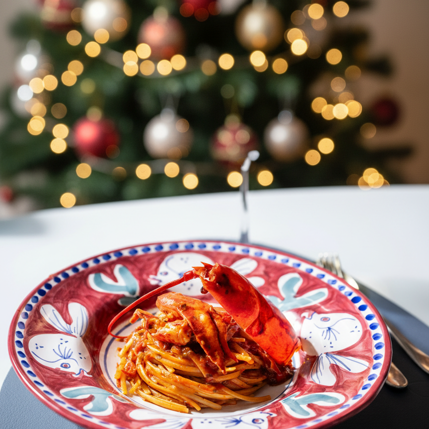 Linguine with lobster
