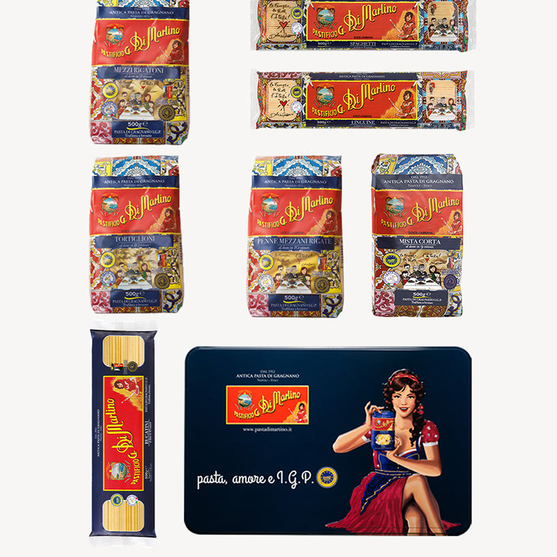 Blue Pin-up tin box (classic shapes)